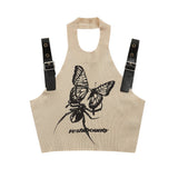 Women's Vest Printed Knitted Vest Women's Short Camisole