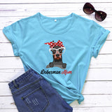 Colored Bandana Doberman Mom T-shirt Cute Dog Mom Gift