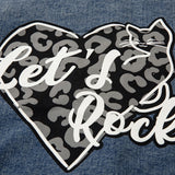 Men Denim Jacket Heart Printing Denim Jacket