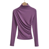 Women T-Shirt Bottoming Shirt T-shirt Slim Long Sleeve Top Women