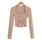 Women T-Shirt Long-Sleeved T-shirt Women's Autumn Slimming Top