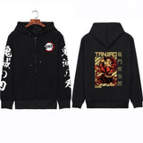 Harajuku Anime Demon Slayer Women Zip Hoodie Kamado Nezuko