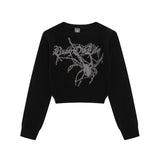 Women Sweater Short Sweater for Girls Spring and Autumn Leisure round Neck Long Sleeve
