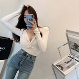 Women's Long Sleeve Shirt Spring Long Sleeve Half-Open Collar Bottoming Shirt