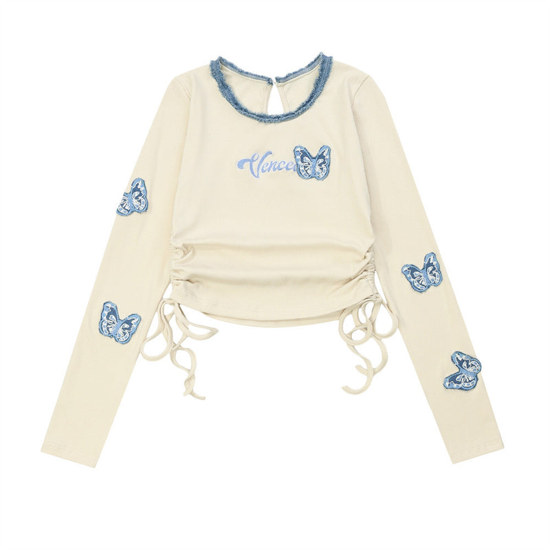 Women Long Sleeve T-Shirt Long Sleeve T-shirt Short T-shirt Design Sense Autumn Top