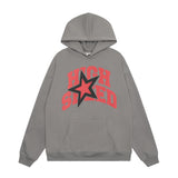 Men Hoodie Five-Pointed Star Letter Printing Hooded Pullover