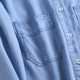Women T-shirt Denim Shirt Women's Spring and Autumn Loose Long Sleeve