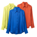 Women's T-Shirt Spring Commuter Solid Color Long-Sleeved Shirt
