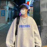 Men Hoodie Printed Crew Neck Sweatshirt Boy Korean Style Trendy Spring and Autumn