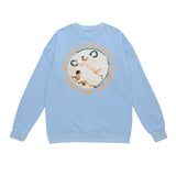 Men Long Sleeve Shirt Vintage Floral Print Long Sleeves T-shirt Men Loose Bottoming Top