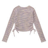 Women Sweater Short Top Women's Retro Autumn Long Sleeve Sweater
