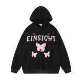 Men Hoodie Color Matching Butterfly Necklace Hooded Sweater