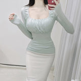 Women Long Sleeve Shirt Women's South Korea Bottoming Shirt