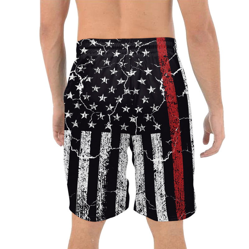 National Flag Day Shorts Summer Floral Print Casual Jumpsuit Beach Pants