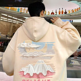 Men Hoodie Sweater Men's Spring and Autumn Hooded Ruffle Handsome Men's Long-Sleeved Jacket