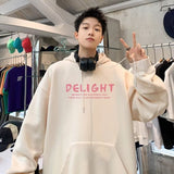 Men Hoodie Sweater Men's Spring and Autumn Hooded Ruffle Handsome Men's Long-Sleeved Jacket