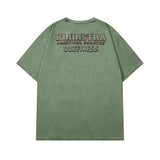 Men T Shirt Vintage Distressed Washed Loose Casual Short Sleeve T-shirt for Men and Women