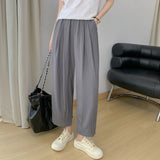 Palazzo Pants Texture Ice Silk Leisure Pants Straight Wide Leg Pants