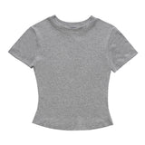 Women T-shirt Short-Sleeved T-shirt Girls' round Neck Summer Casual