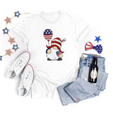National Flag Day T Shirts Summer round Neck T-shirt Women's Short Sleeve Independence Day Women