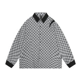 Men Long Sleeved T Shirt Contrast Color Long Sleeves Shirt Spring and Autumn High Street Loose Turn Button Shirt