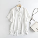 Women T-shirt Denim Shirt Women's Summer Loose Short Sleeve