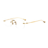 CHH Chrome Hearts Glasses Japanese Sven Versatile Handmade Frameless Retro Pure Titanium Square Glasses Frame