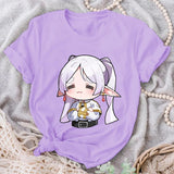 Frieren Graphic Print T-Shirt Women Casual Round