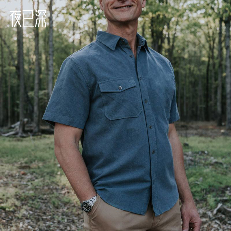 Men Shirt Men's Short Sleeve Shirt Summer Breathable