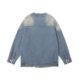 Men Denim Jacket Washed and Worn Denim Jacket Men's Loose