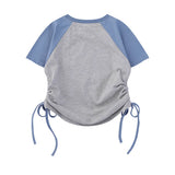 Women T-shirt Short T-shirt Girls Summer round Neck Short Sleeve