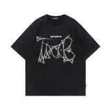 Men T Shirt Sweet Cool Heart Graffiti Printed Casual Short-Sleeved T-shirt Men and Women Couple