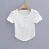 Women T-Shirt Short Sleeve Thread T-shirt Top