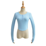 Women T-shirt Long Sleeve Pullover T-shirt Top