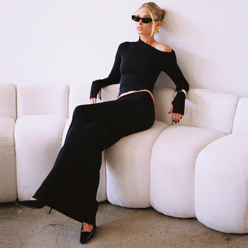 Women Co-Ord Set Long Sleeve Top and Skirt Suit Autumn and Winter