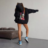 Women Sweatshirt Loose Sweater Female Winter Print Casual Hooded