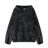 Men Hoodie Tie-Dyed Distressed Washed Hooded Sweater