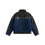 Unisex Jacket Winter Denim Stitching Cotton Jacket for Women