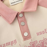 Men Hoodie Color-Block Raglan Sleeves Lapel Sweater Long Sleeve Pullover Polo Collar Loose Top