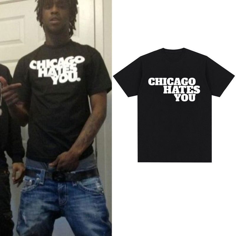 Chief Keef T Shirt Rapper Chief Keef Chicago Hates You Same Style T-shirt Men F