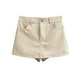 Women Skirt Pu Half-Length Short a Words