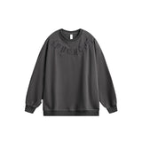 Unisex Hoodie Vintage Embroidered High Street round Neck Sweater for Men and Women