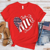 Women's Independence Day T Shirt round Neck Short Sleeve T-shirt