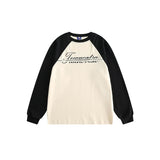 Unisex Hoodie Fashion Brand Vintage Raglan Sleeve National Fashion Top round Neck Sweater