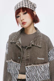 Unisex Jacket Autumn Stitching Striped Denim Coat Women's Clothing