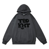Men Fleece Lined Hoodie Embroidered Letter Hooded Sweater Men's Ins Loose Casual Autumn and Winter