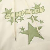 Men Hoodie Five-Pointed Star Paste Cloth Embroidery Hooded Loose Sweater