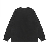 Men Long Sleeve Shirt Retro Fashion Brand Long Sleeve T-shirt Men and Women Distressed Bottoming Top