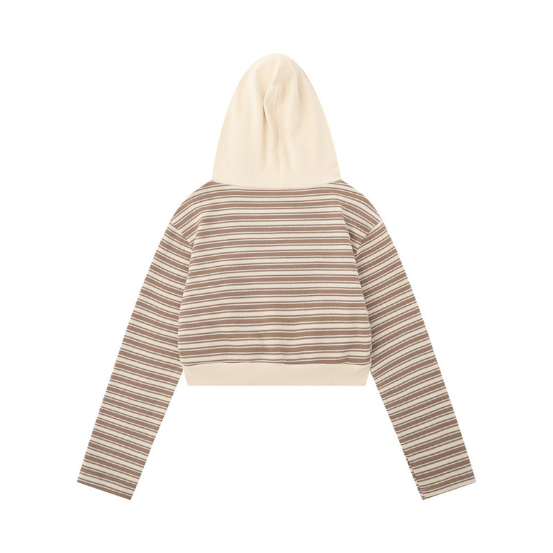 Women Hoodie Short Hoodie Knitted Women's Autumn Zipper Jacket