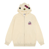 Men Hoodie Cartoon Animal Cat Printing Sweater Coat